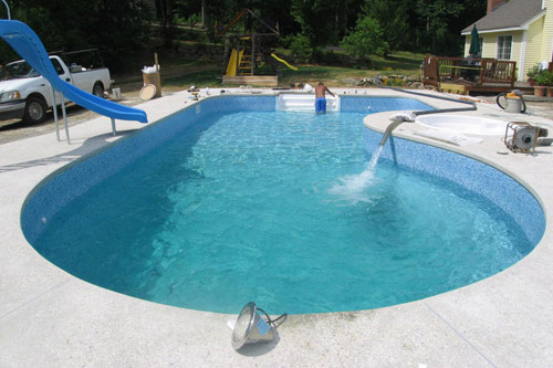 Installed inground pool by Blue Dolphins Pools & Spas