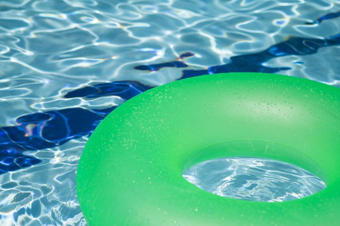 Pool toy floating in a pool